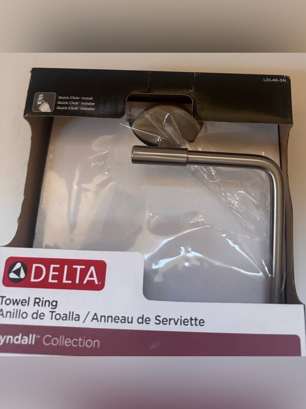 NEW IN BOX Delta Lyndall Collection Towel ring-Brushed Nickel finish